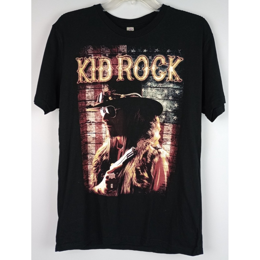 Rock Me Adult M Black Kid Rock First Kiss Cheap Date Tour 2015 Graphic Tshirt